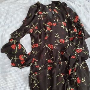 Forever 21 Floral Ruffle Tiered Flounce Dress